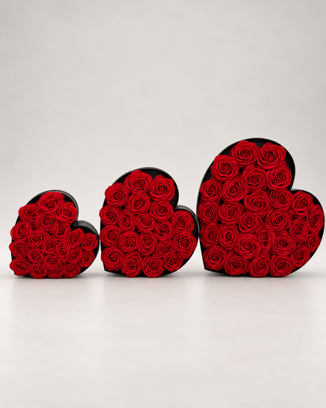 Coffret cœur à cœur – Roses éternelles rouges