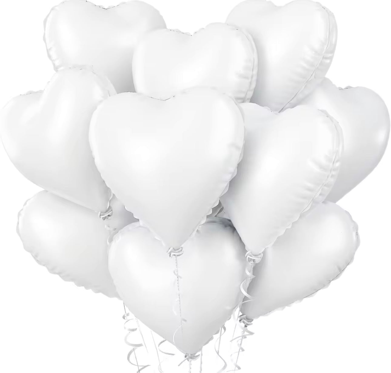ballons en forme de coeur blanc