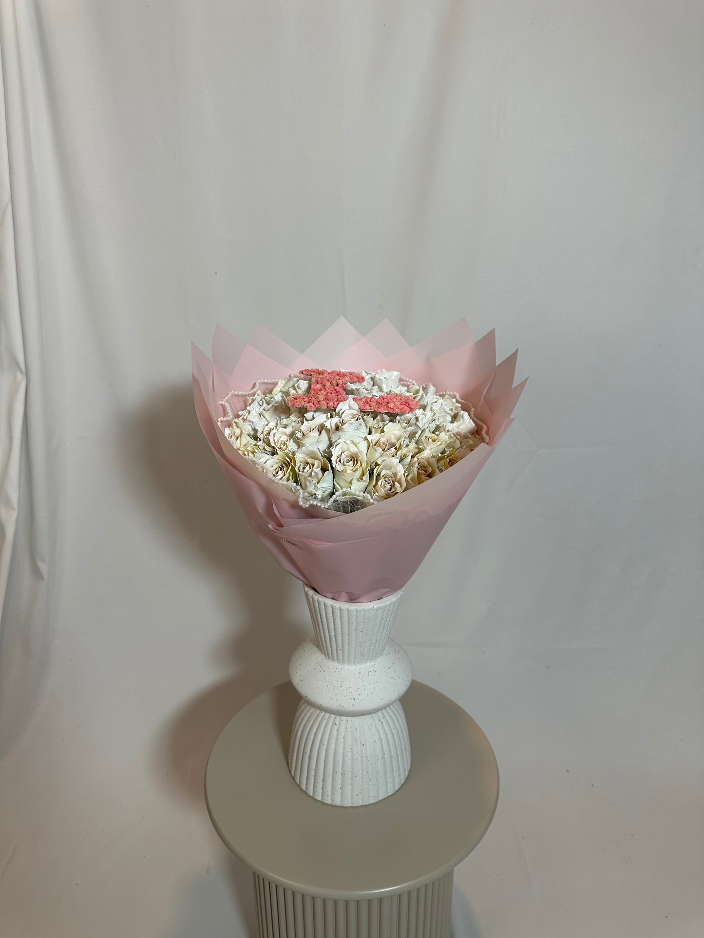 bouquet de rose à personnaliser blanches