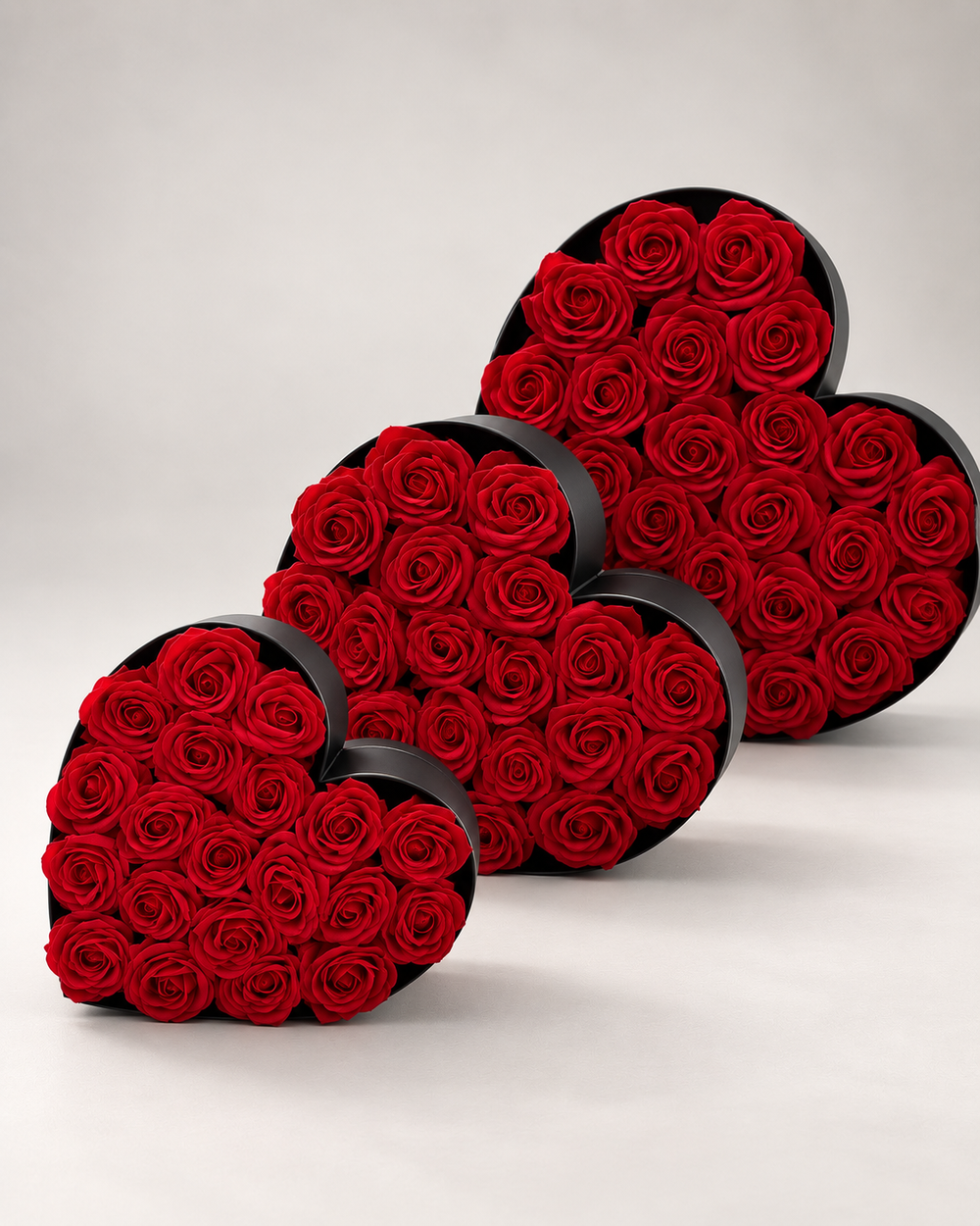 Coffret cœur à cœur – Roses éternelles rouges