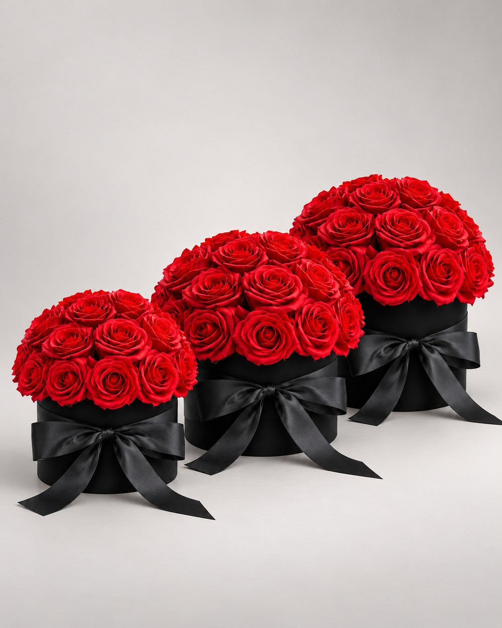 Coffret Douce Attention – Roses éternelles rouges en velours