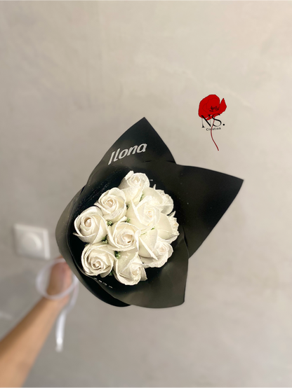 bouquet de rose blanche éternelle 