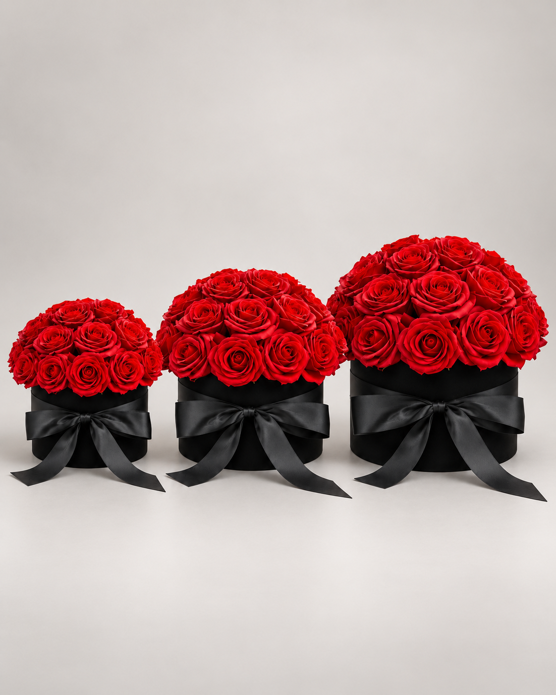 Coffret Douce Attention – Roses éternelles rouges en velours