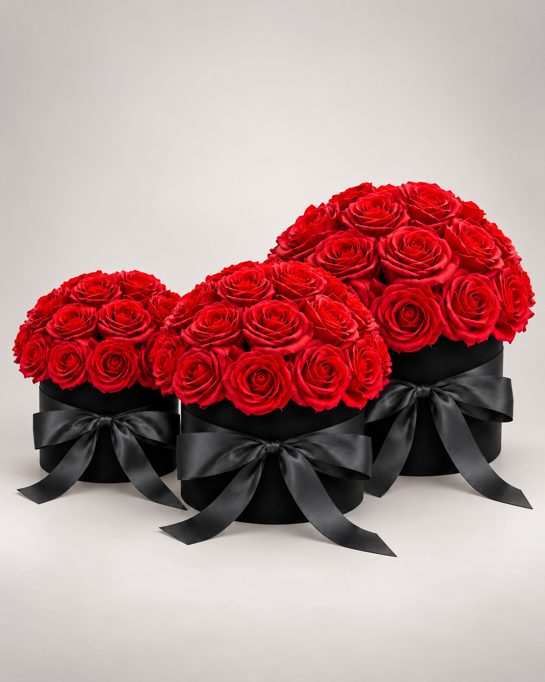 Coffret Douce Attention – Roses éternelles rouges en velours