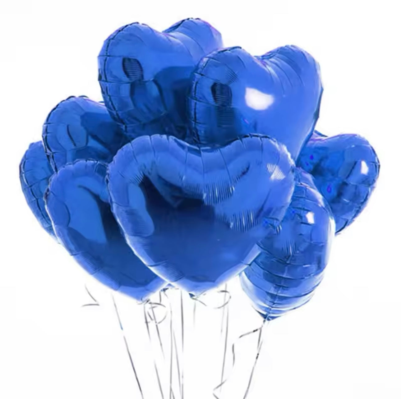 Ensemble  de ballons lilas en forme de coeur bleu foncé