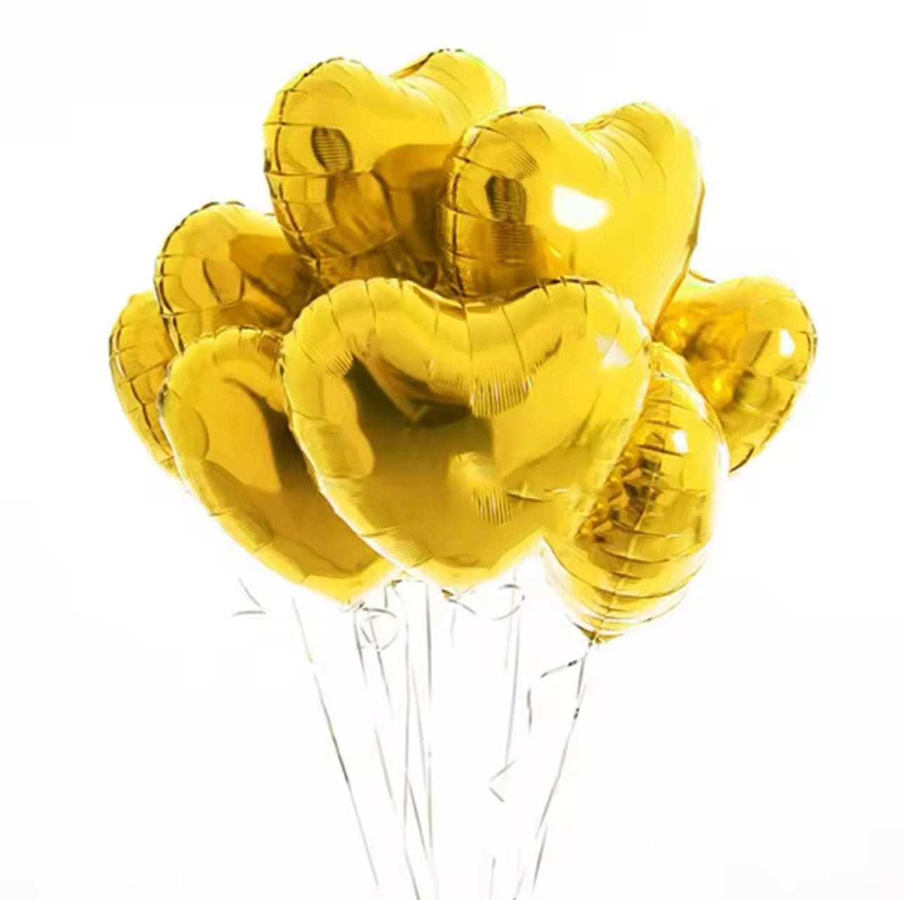 Ensemble  de ballons lilas en forme de coeur or