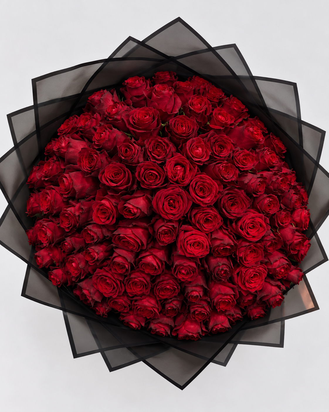 Bouquet ANASTASIA de 100 roses rouges, vue de face