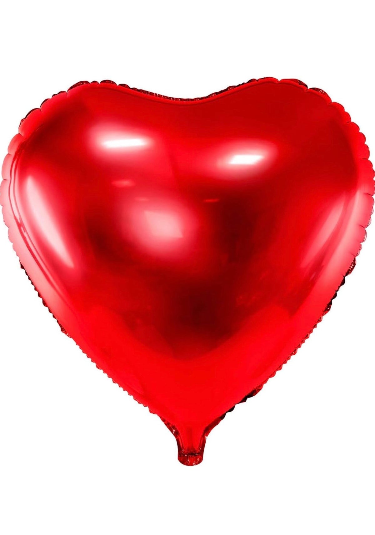 Ballon cœur rouge brillant sans texte, sur fond blanc