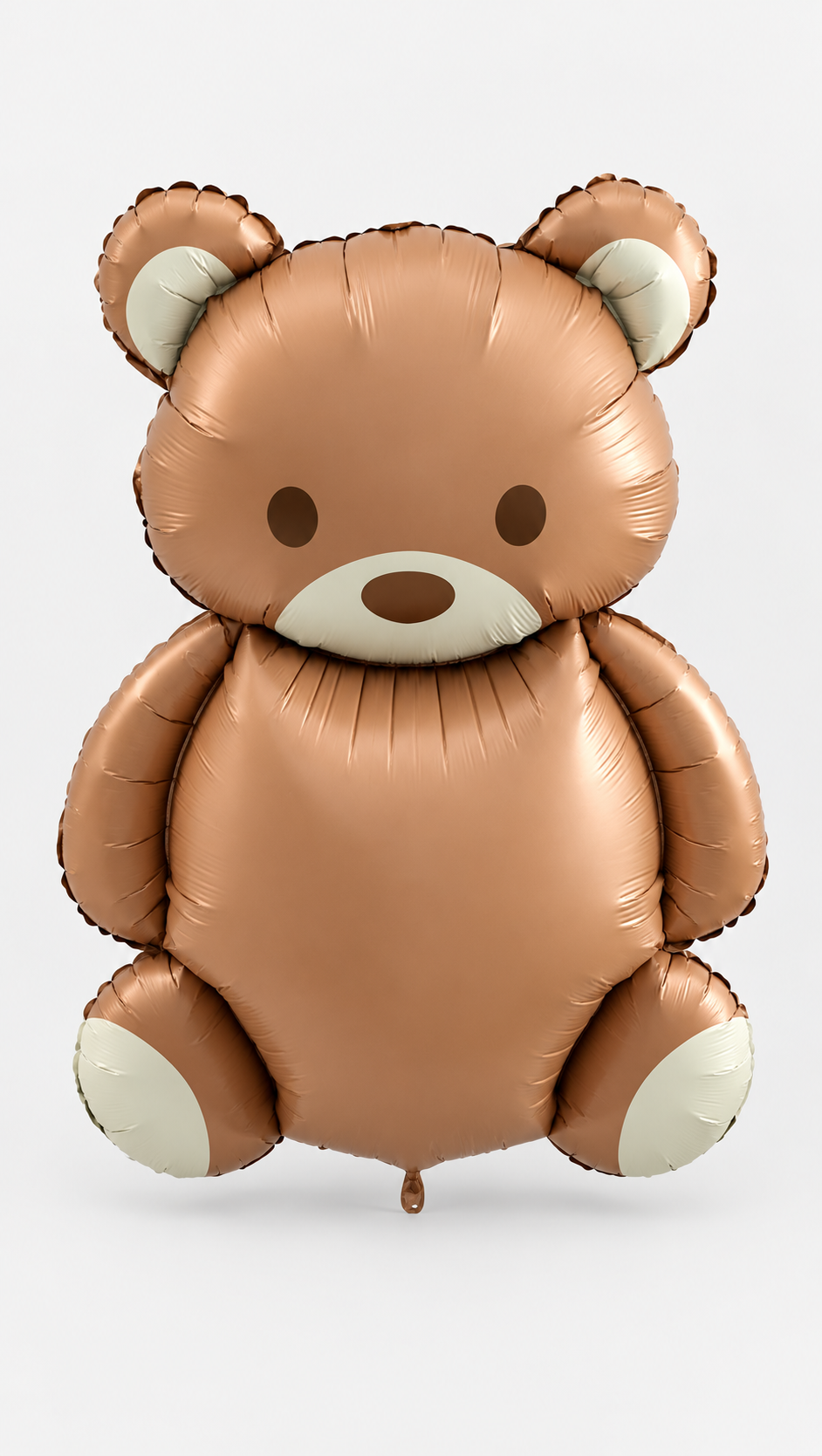 Ballon ourson Biscuit caramel, grand ballon hélium aux oreilles et pattes crème, fond blanc