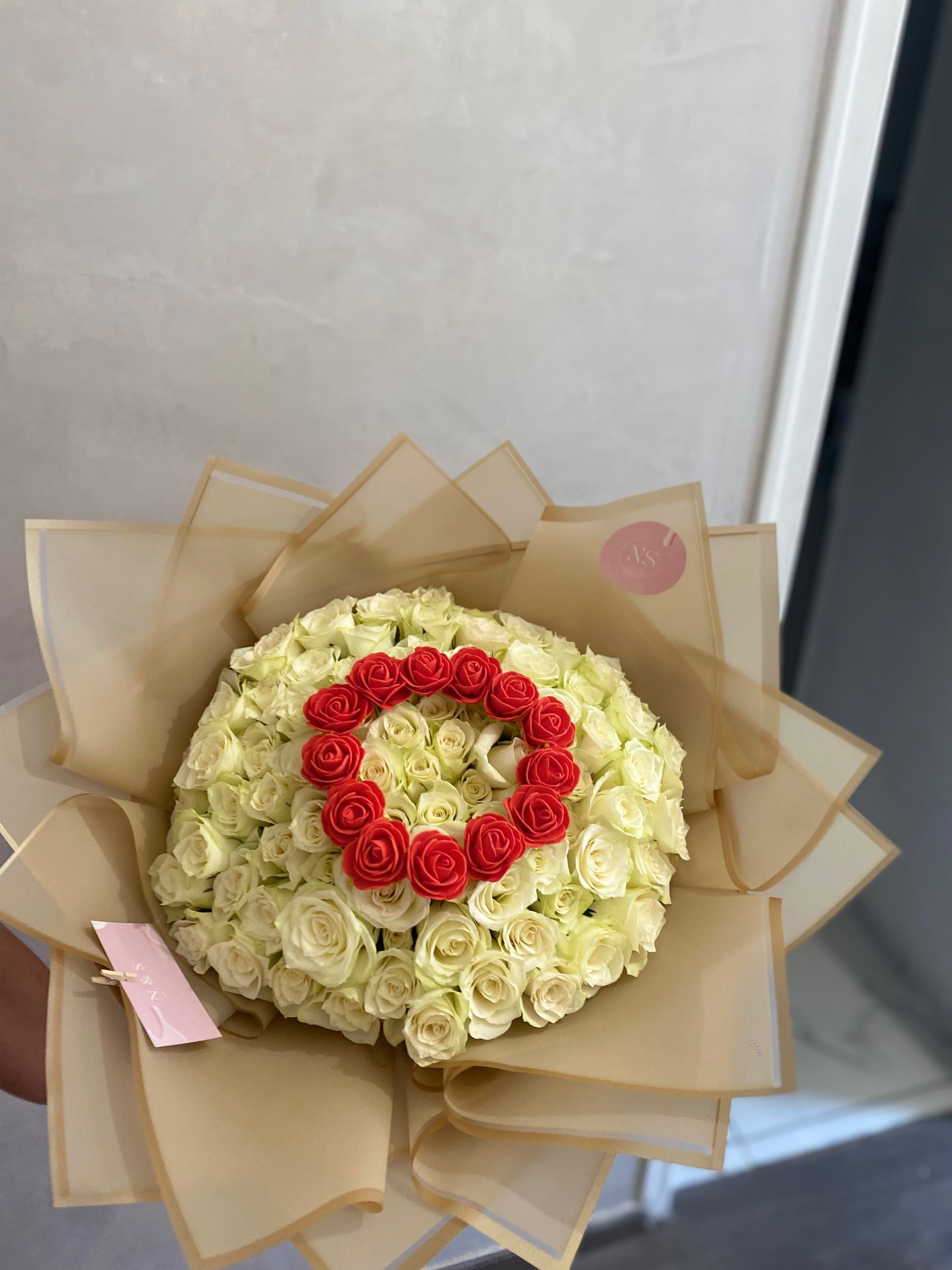 bouquet de rose à personnaliser blanches