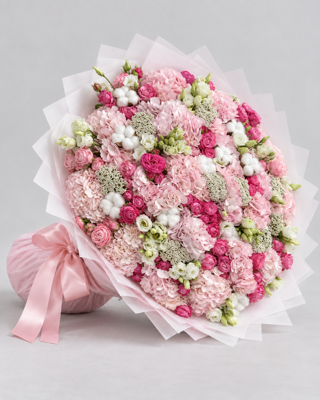 Bouquet DAHILA de fleurs fraîches mixtes, vue de côté