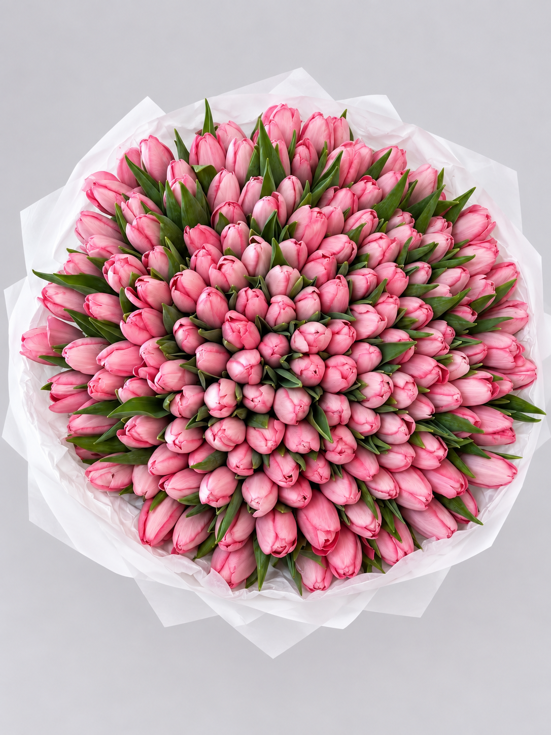 Bouquet LUNA de tulipes roses, vue de face