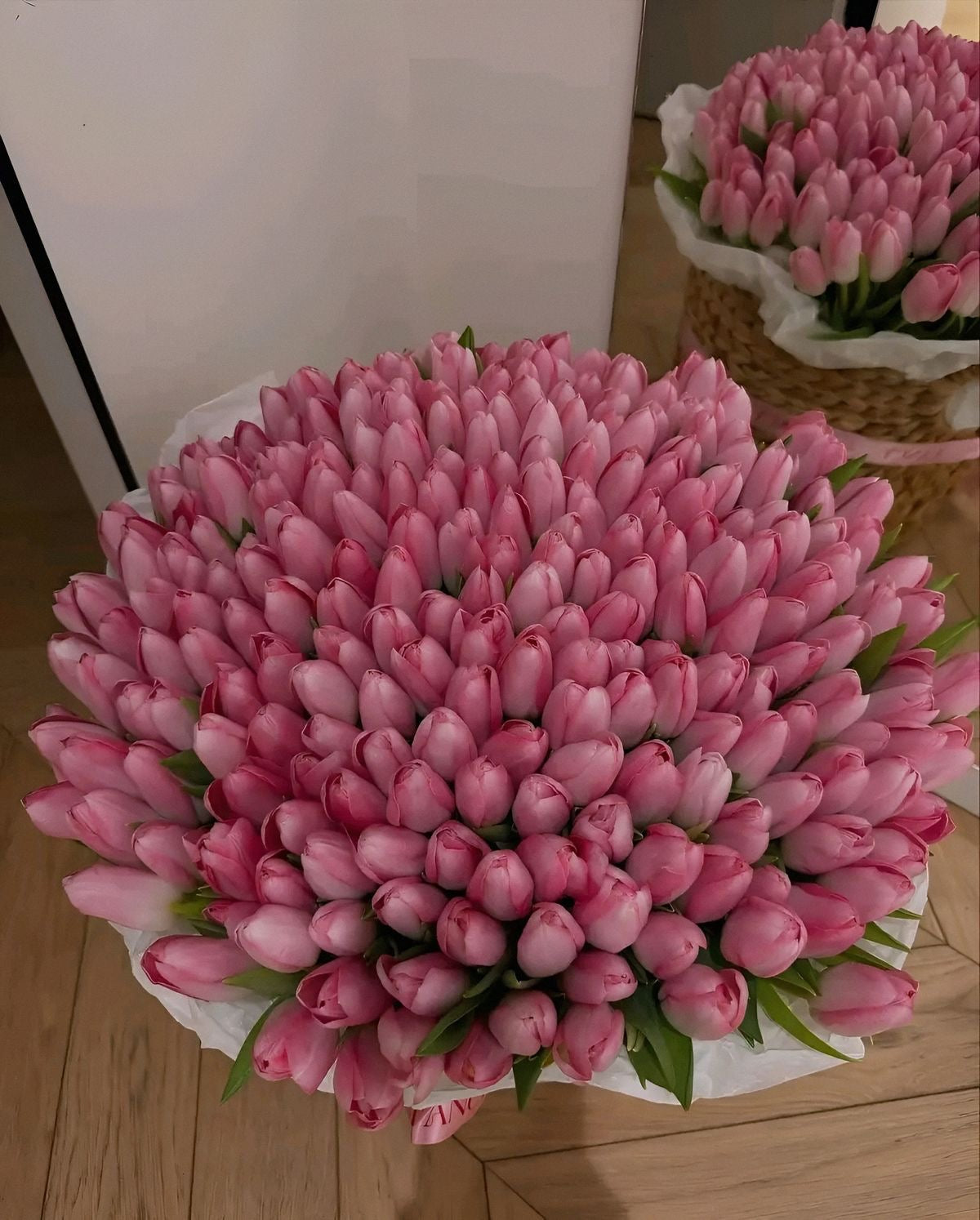 Bouquet LUNA de tulipes roses, autre vue réelle