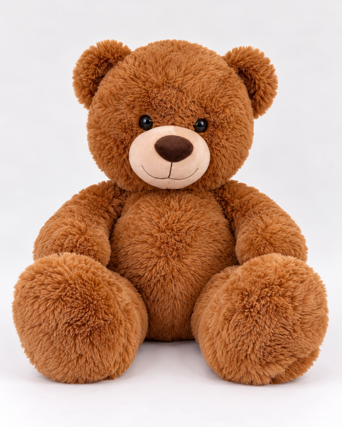 Ours en peluche marron caramel Caramel assis, autre angle