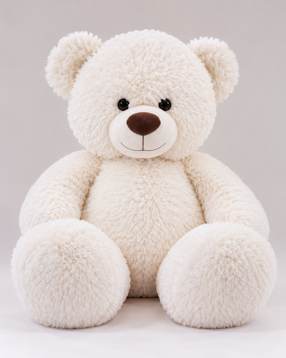 Ours Guimauve, ours en peluche blanc crème tout doux, vue de face