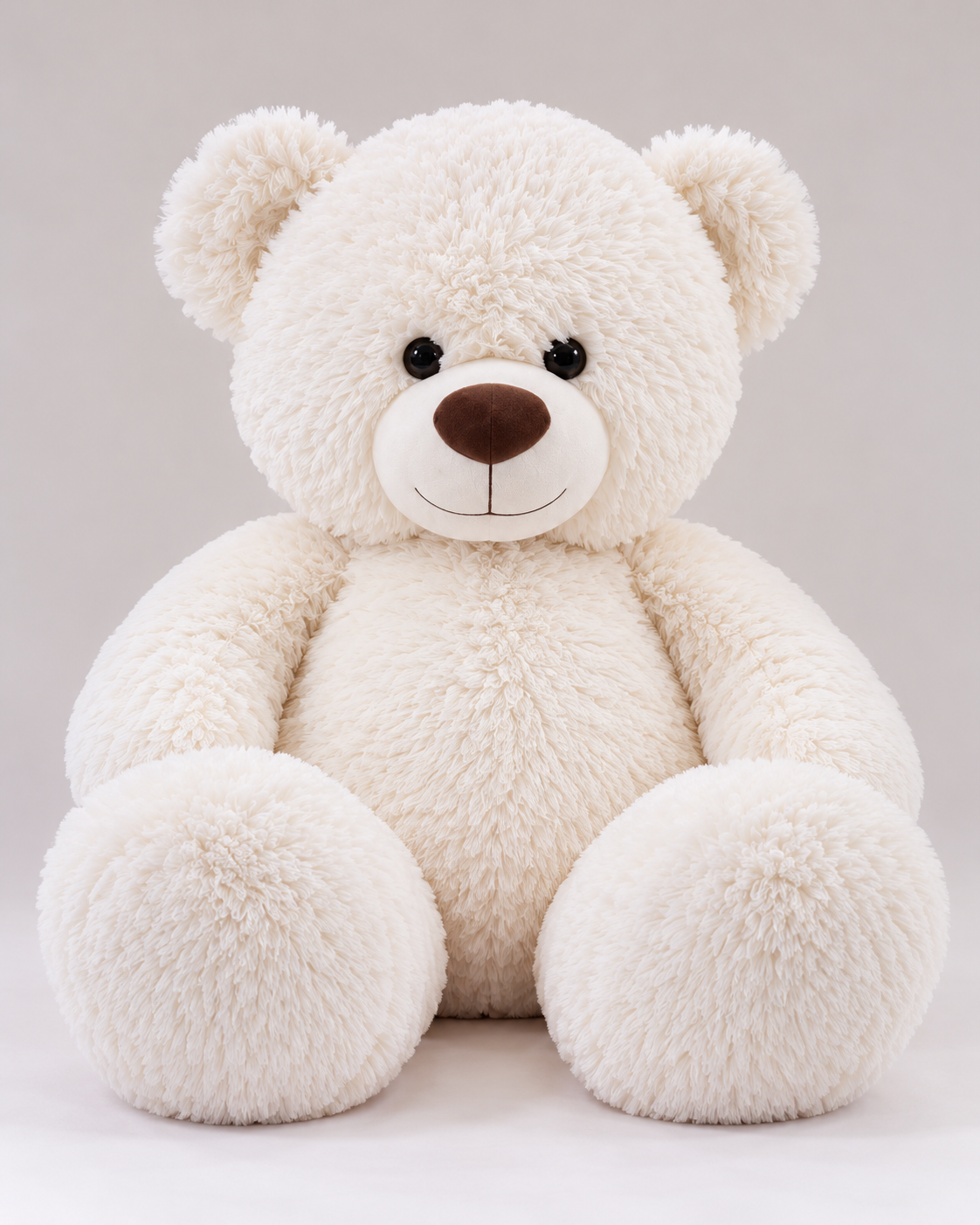 Ours Guimauve, ours en peluche blanc crème tout doux, vue de face