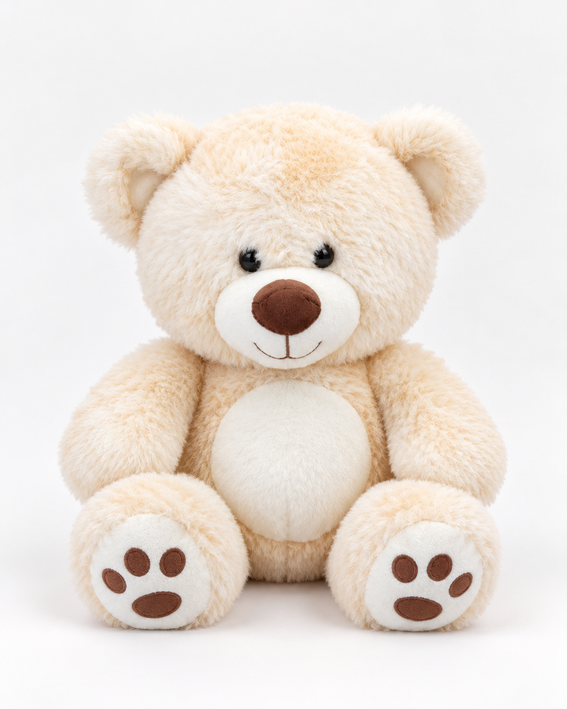 Ourson Tendresse, ourson en peluche beige crème, vue de face