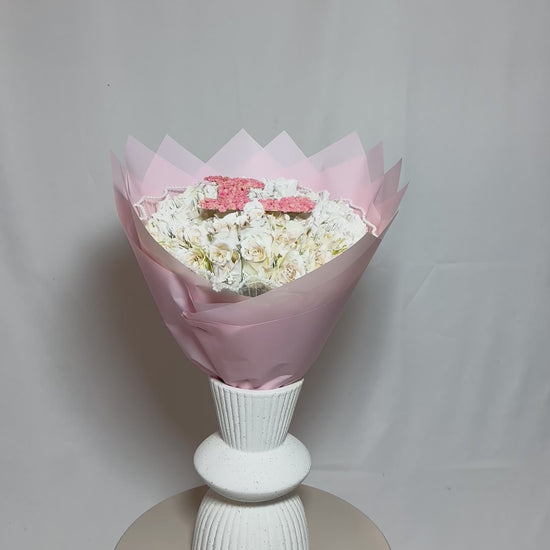 bouquet de rose à personnaliser blanches