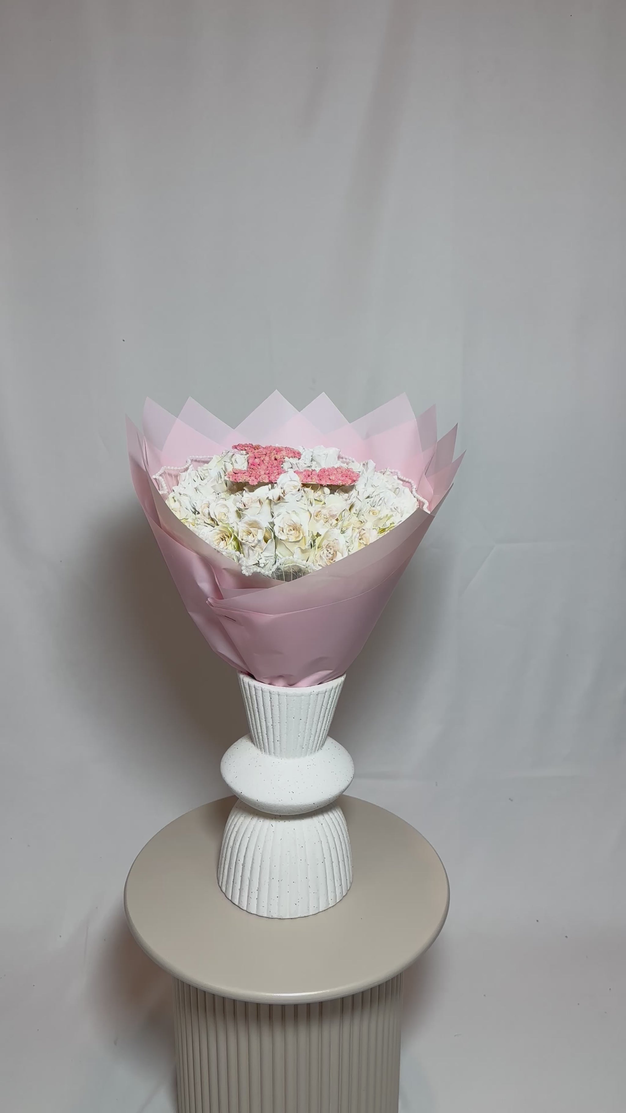 bouquet de rose à personnaliser blanches